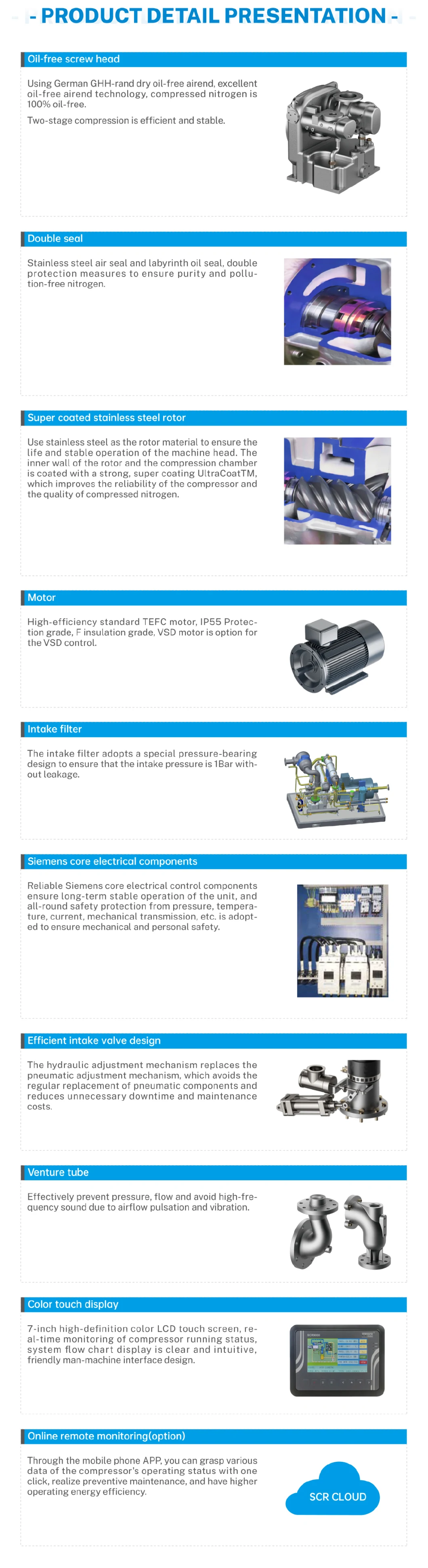 90kw 45kw SCR Pure and Pollution-Free Custom Nitrogen Air Compressor